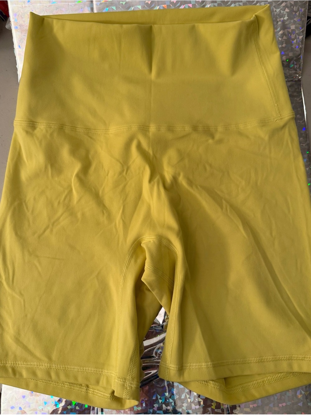 HALARA Lemon Yellow High-Waist Bike Shorts